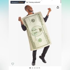 EUC Money Dollar Bill Adult Halloween costume
